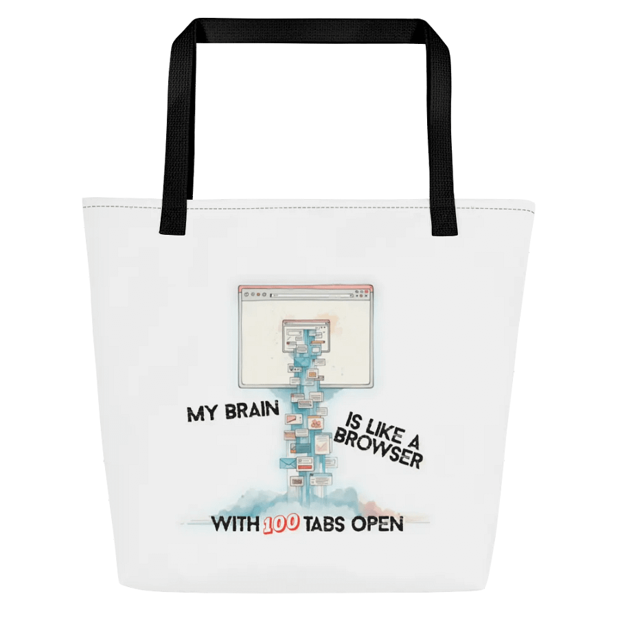 100 tabs open Large Tote Bag w/ Pocket product image (7)