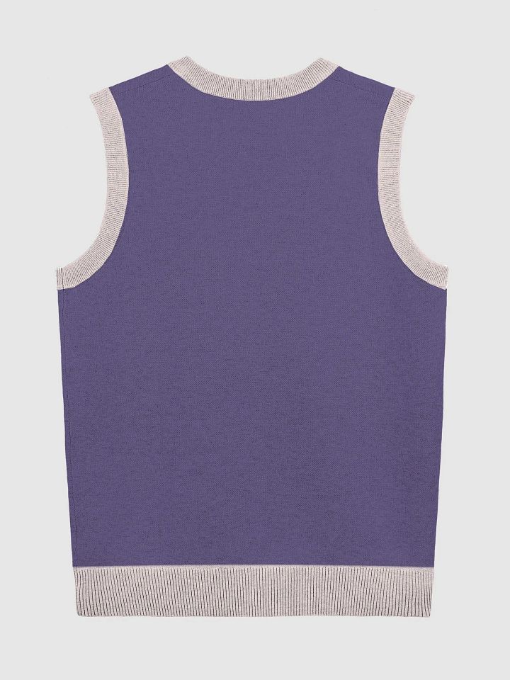 PLEASE DON'T MAKE ME TALK (light pink and purple) knitwear vest product image (6)