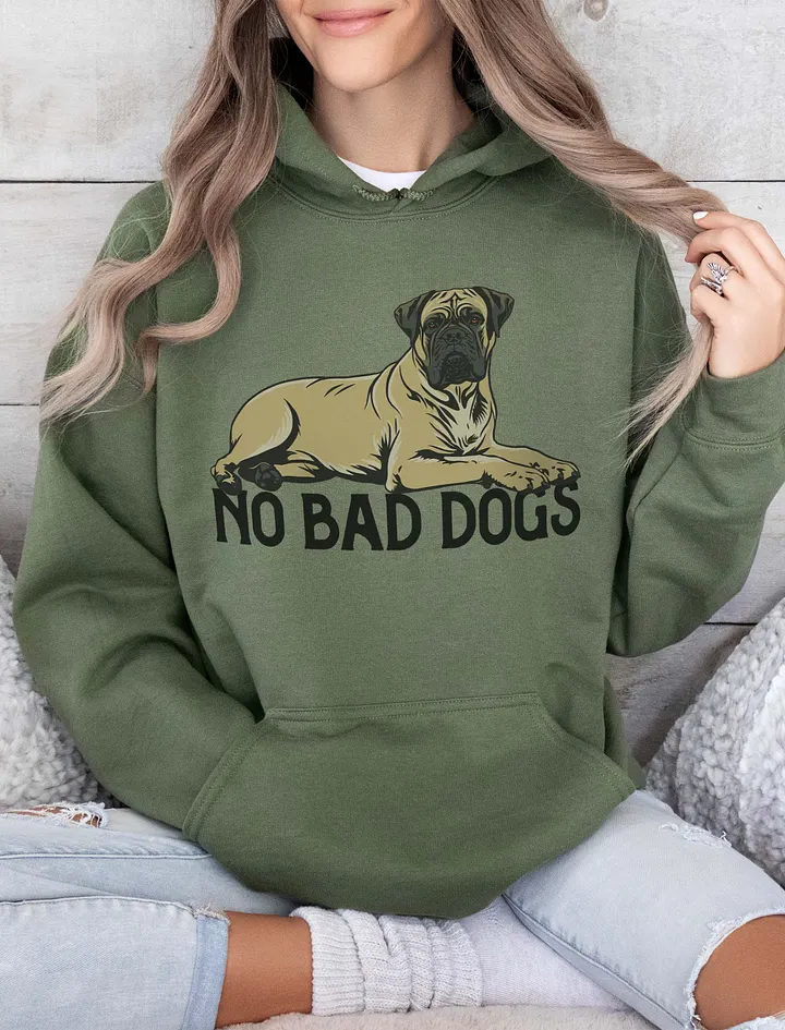No Bad Dogs Hooded Sweatshirt of a Bullmastiff | Funny Hoodie for Bullmastiff Owners product image (13)