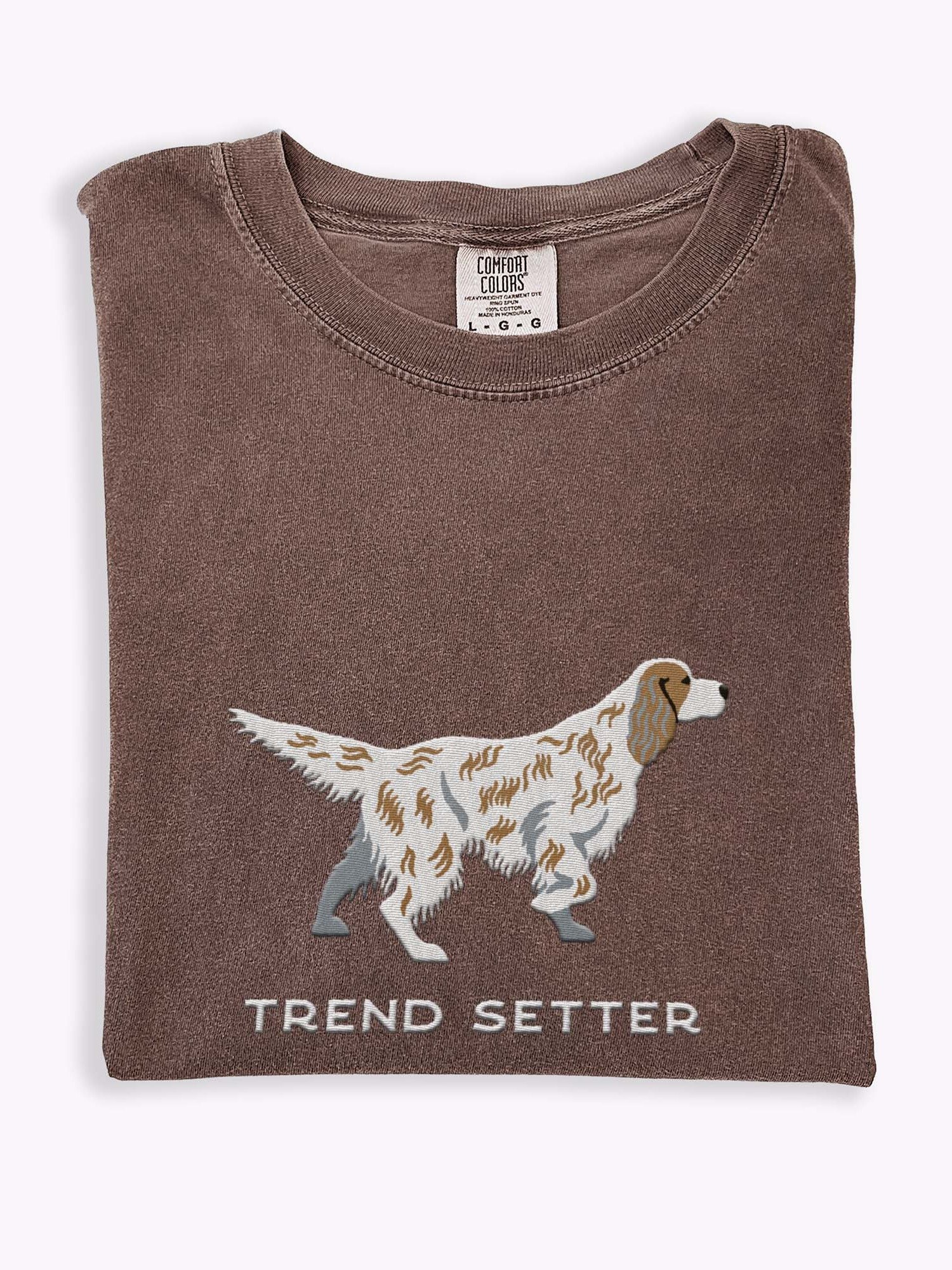 Trend Setter T-Shirt(Embroidered) of an English Setter(Brown) product image (1)