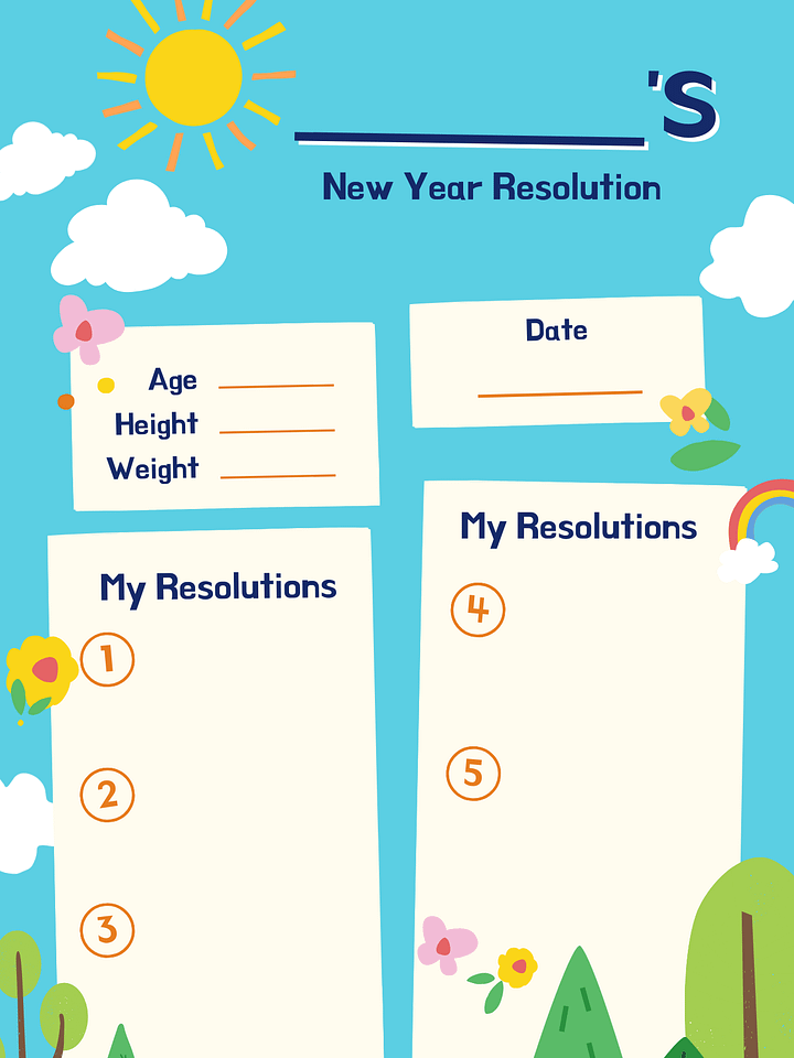 Kids’ New Year Resolution Printable! product image (2)