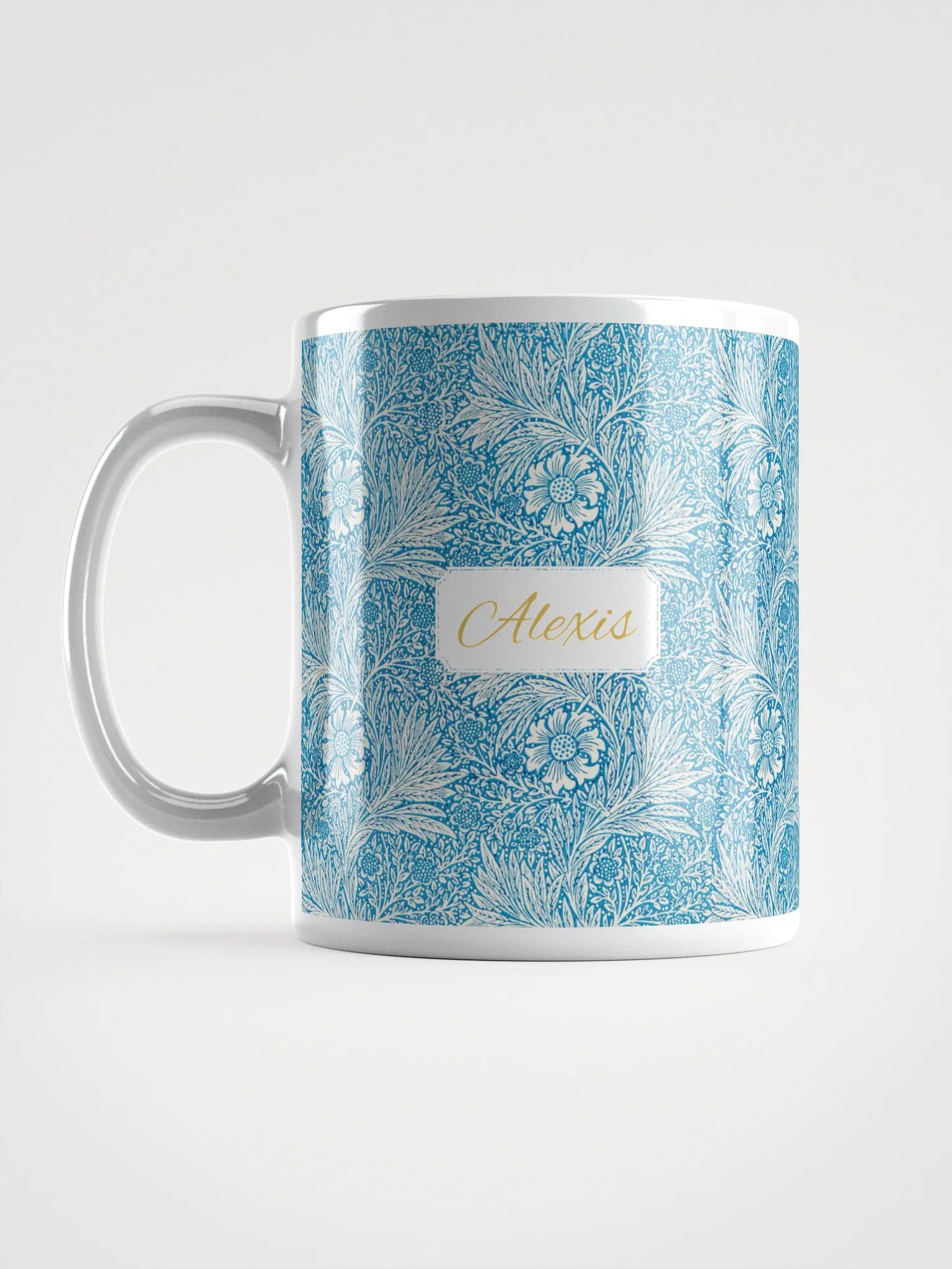 Personalized Marigold Pattern White Glossy Mug product image (6)