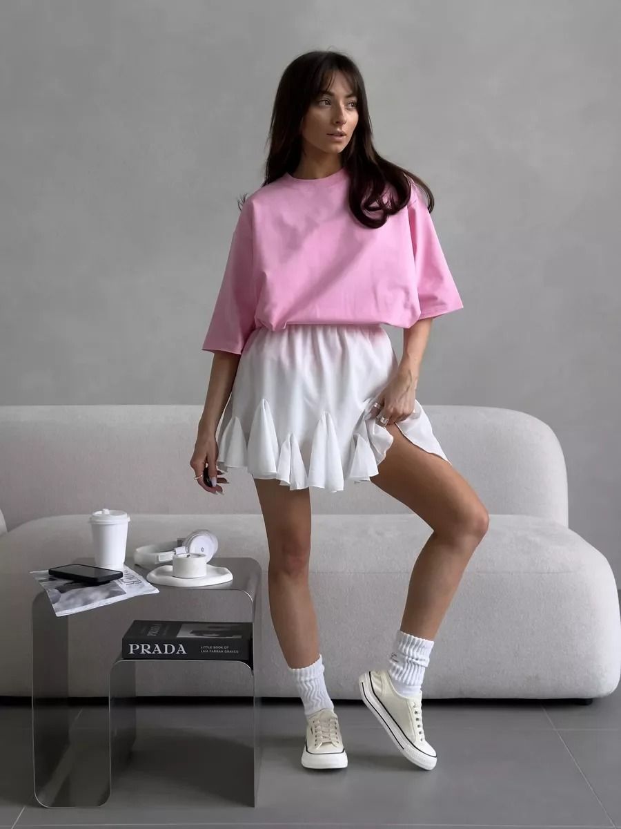 Casual Oversized Pink Loose Tshirt product image (5)