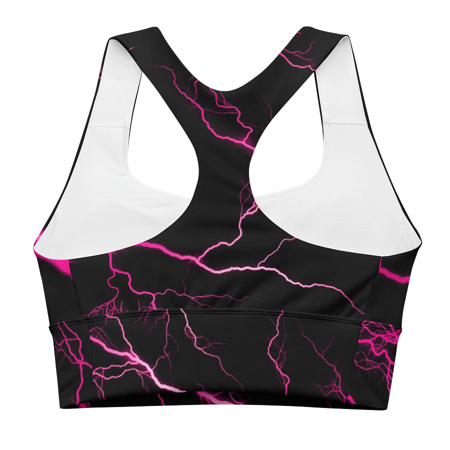 Neon Pink Lightning Longline Sports Bra product image (3)