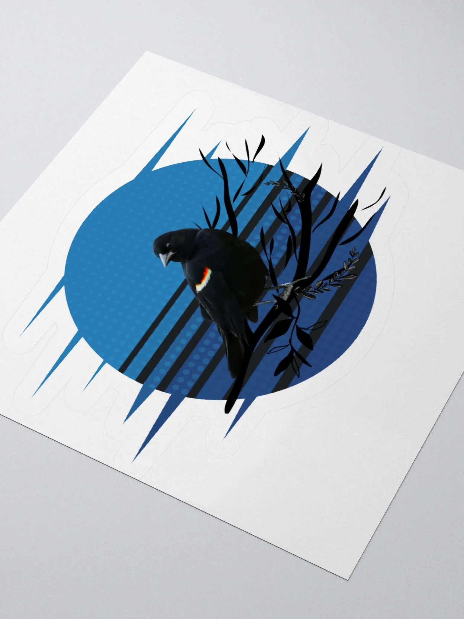 Red-winged Blackbird Wildlife Photography Kiss-Cut Sticker product image (3)