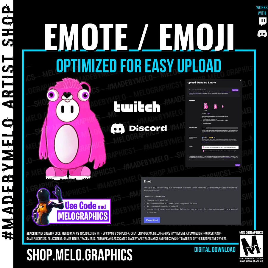 Cuddle Guy - Twitch Emote / Discord Emoji | #MadeByMELO product image (2)