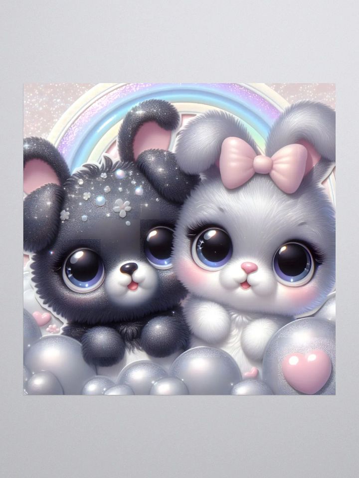 Whimsical Pup and Bunny Kiss Cut Stickers product image (2)