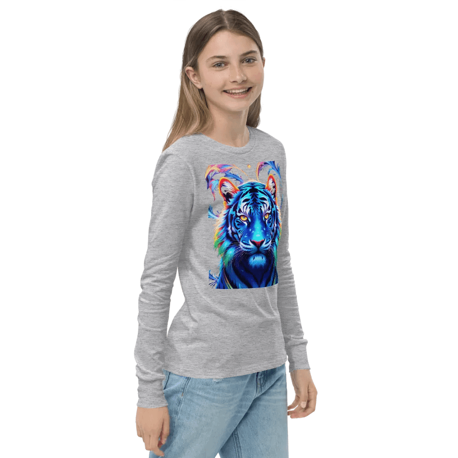 Neon Tiger Dreams Youth Long Sleeve T-Shirt Bella+Canvas (Kid's Unisex) product image (17)