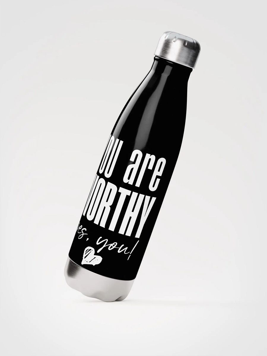 You are Worthy Stainless Steel Bottle - black product image (2)