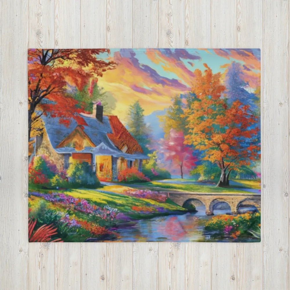 Tranquil Landscape Cottage Throw Blanket product image (7)