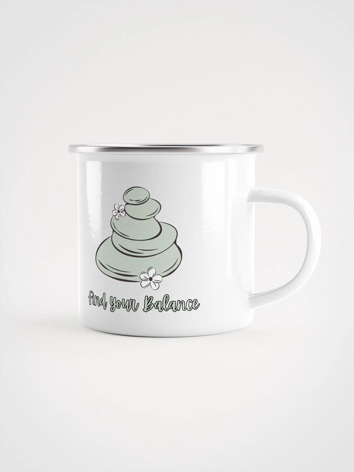 Find Your Balance Enamel Mug, Yoga, Spiritual, Namaste Camping Mug product image (1)