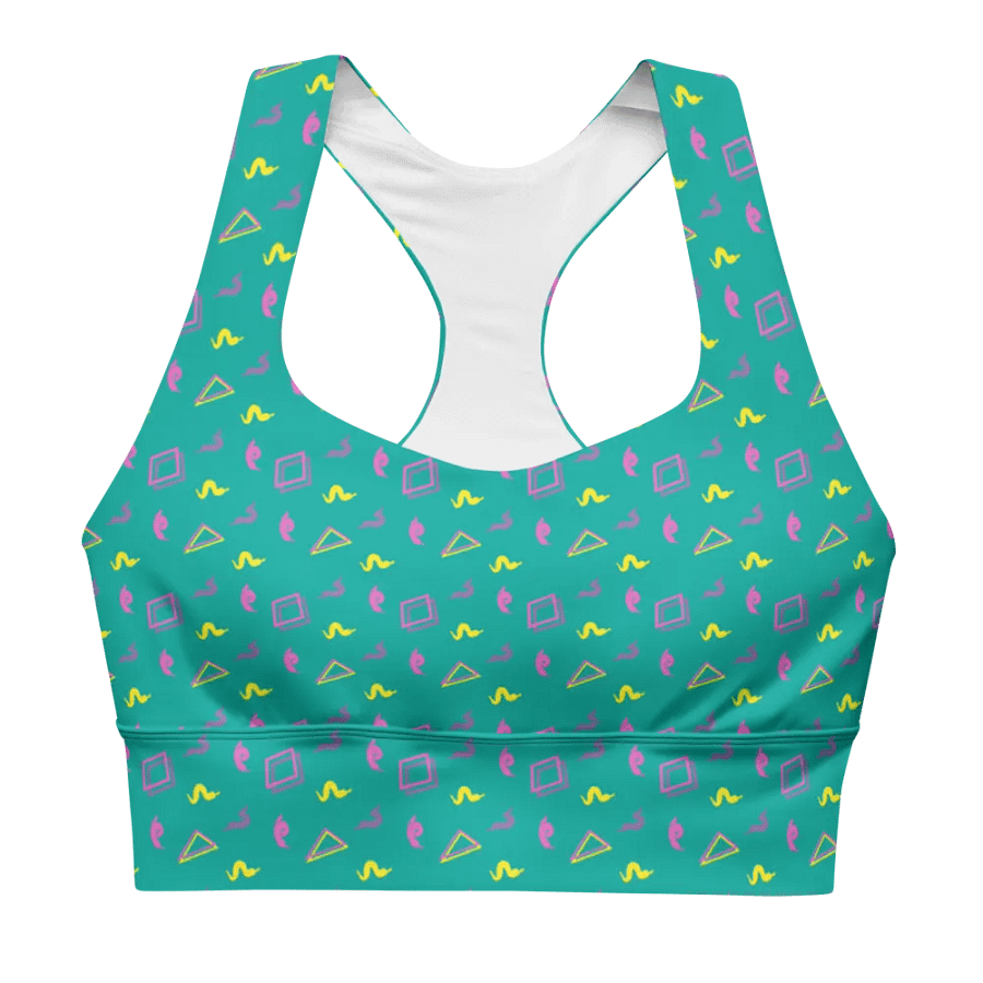 Oh Worm teal pattern sports bra product image (3)