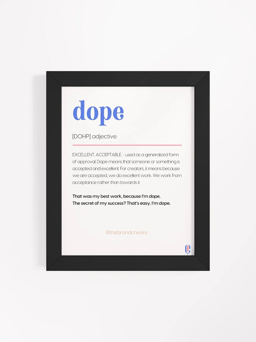 Vibrant Ayous Wood Framed DOPE Poster product image (125)