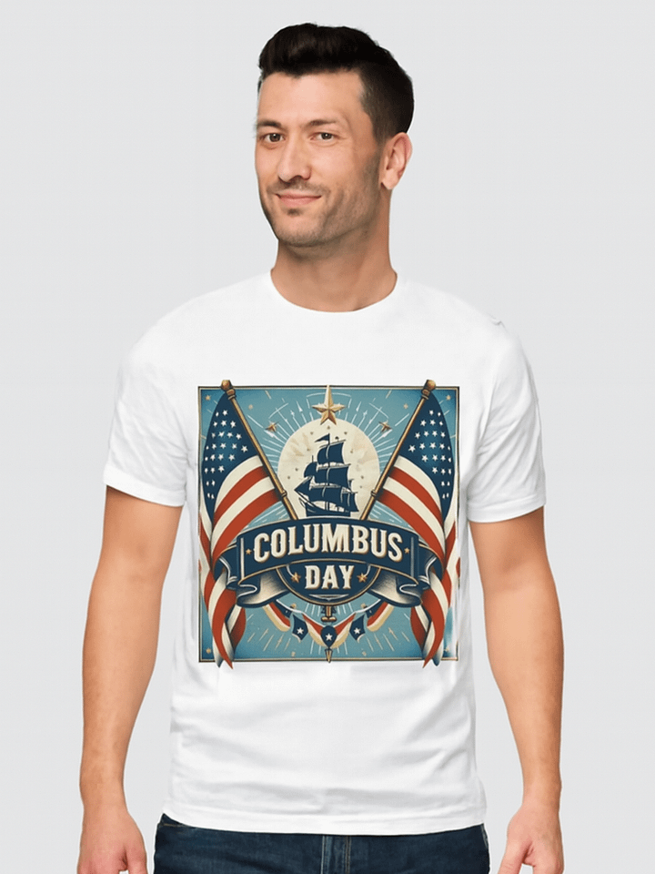 Patriotic Columbus Day Sailing Ship T-Shirt product image (1)