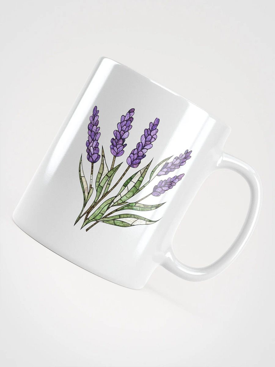 Stained Glass Lavender White Glossy Mug product image (11)