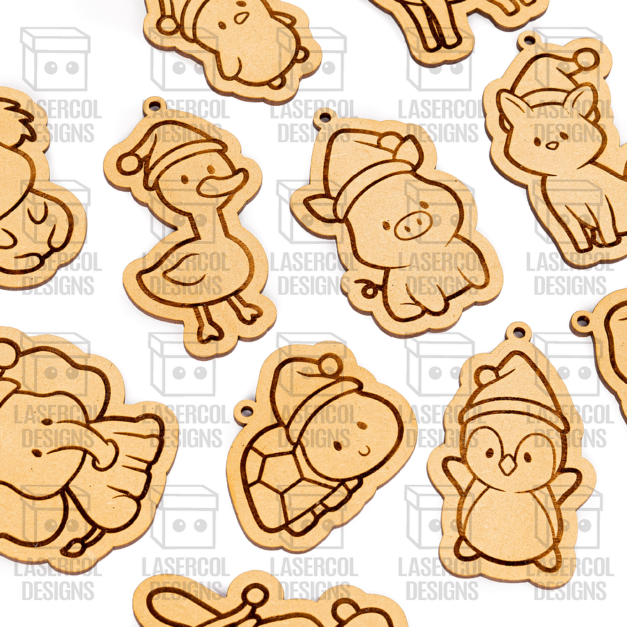 Cute Animals Christmas Ornaments - Laser Cut Files product image (9)