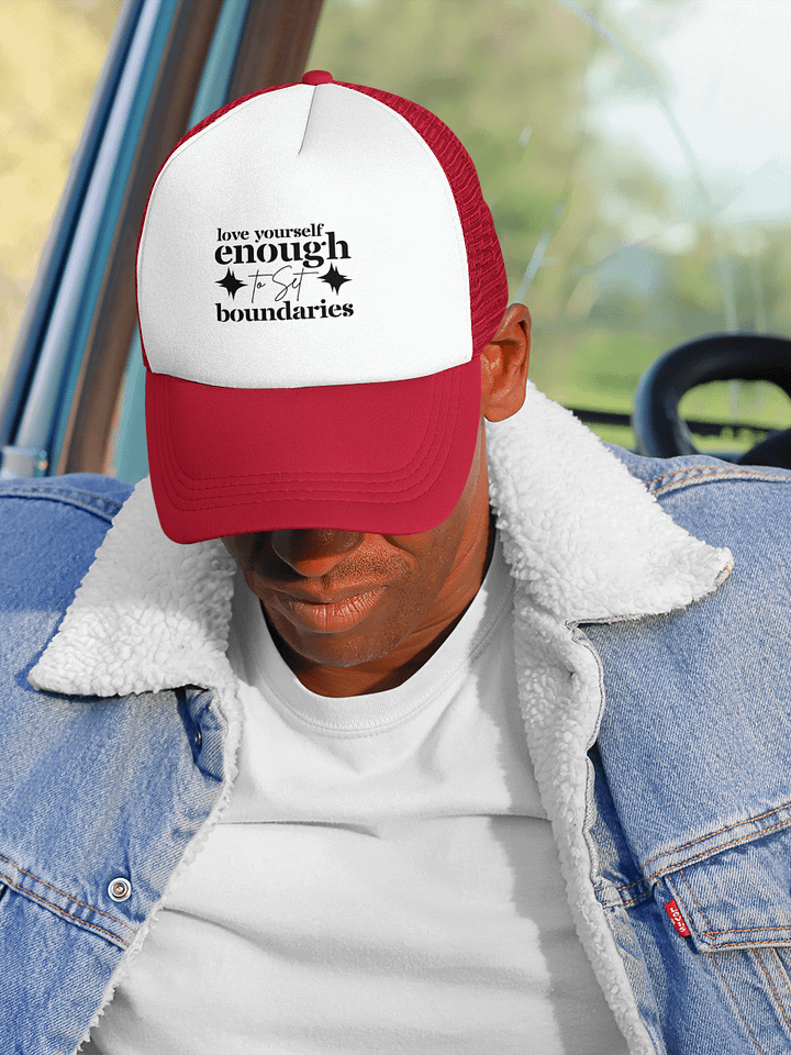 Love Yourself Enough Self Care Former Trucker Hat - Light. product image (1)