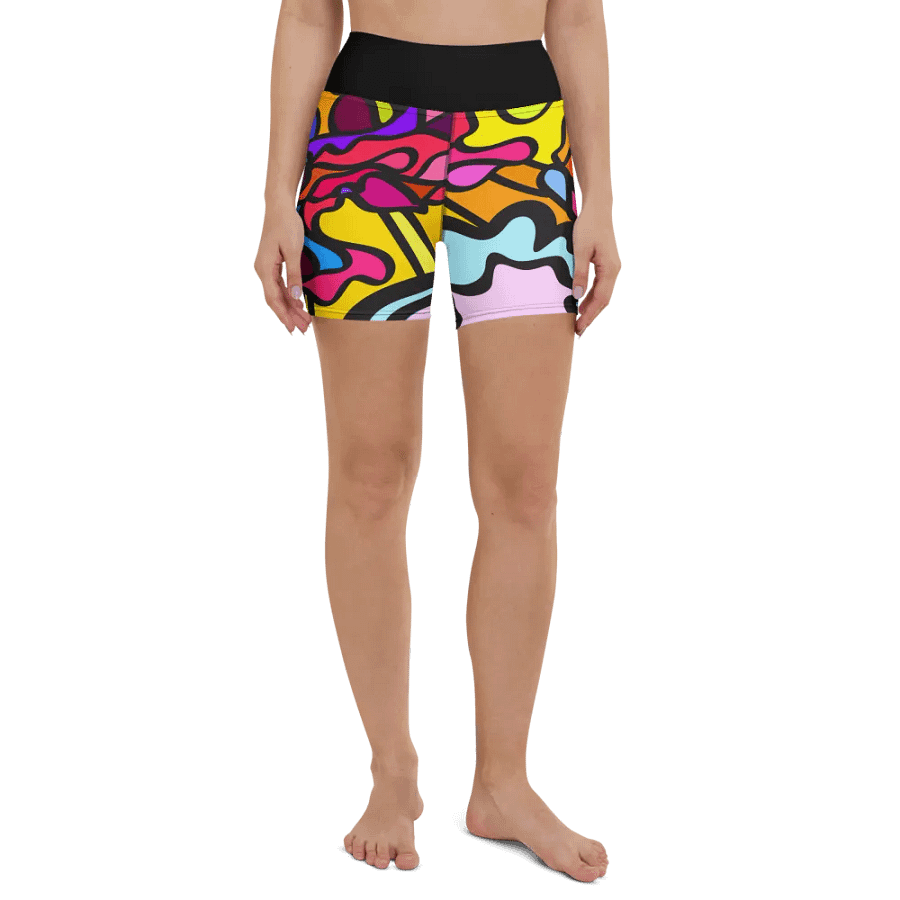 Vibrant Energy Yoga Shorts - Wave at Sunset product image (2)