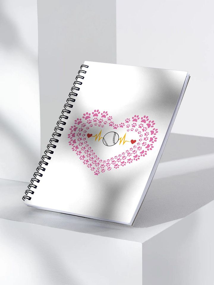 Heart Paw Print Baseball of the Game Spiral Notebook product image (2)