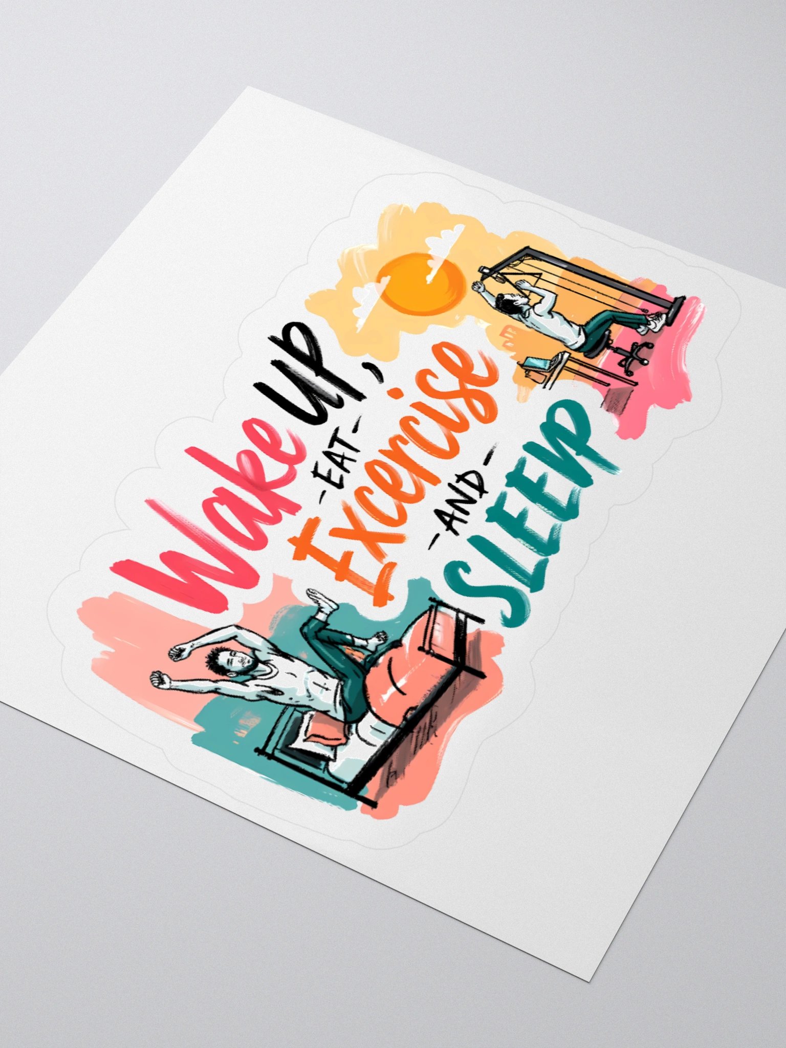 Sunrise Fitness Motivation | Wake-Up Workout Art Sticker product image (9)