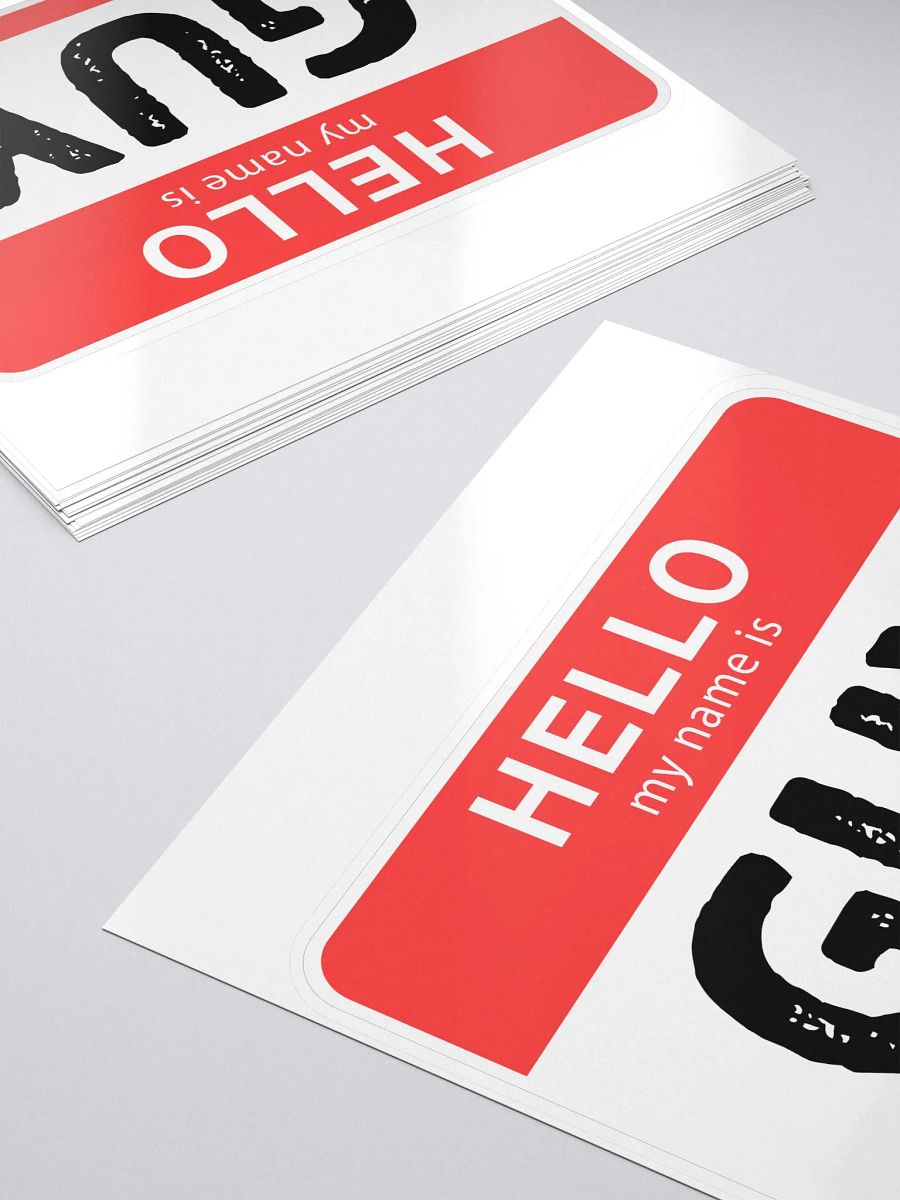 Hello my name is Guy sticker product image (5)