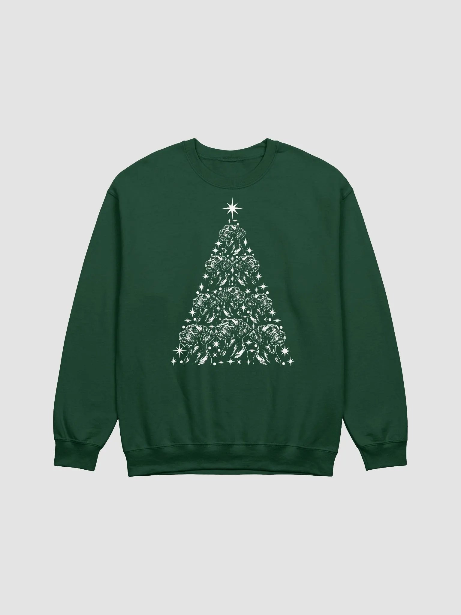 German Wirehaired Pointer Christmas Tree Sweatshirt Design for German Wirehaired Pointer Paw-rents product image (13)