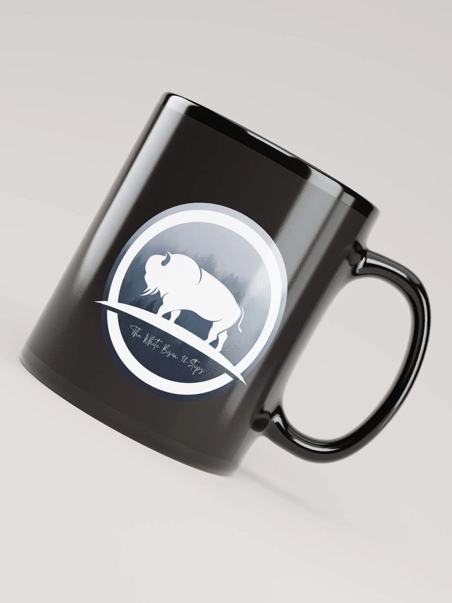 White Bison 12 Steps Glossy Black Mug product image (4)