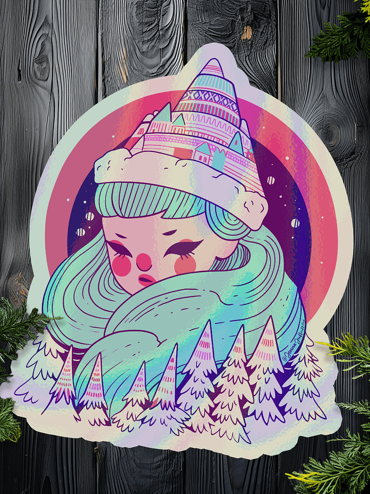 Ski Lodge | 3D Holographic Kiss-Cut Sticker product image (1)