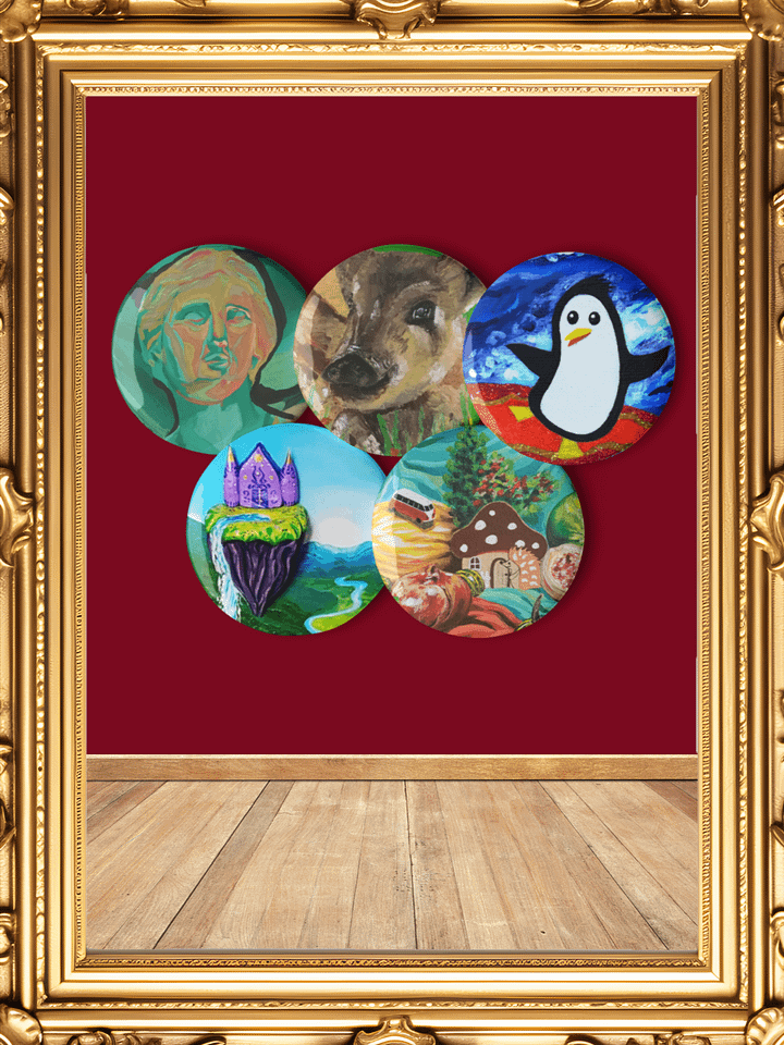 Mixed Colorful Art Pin Buttons Set product image (1)