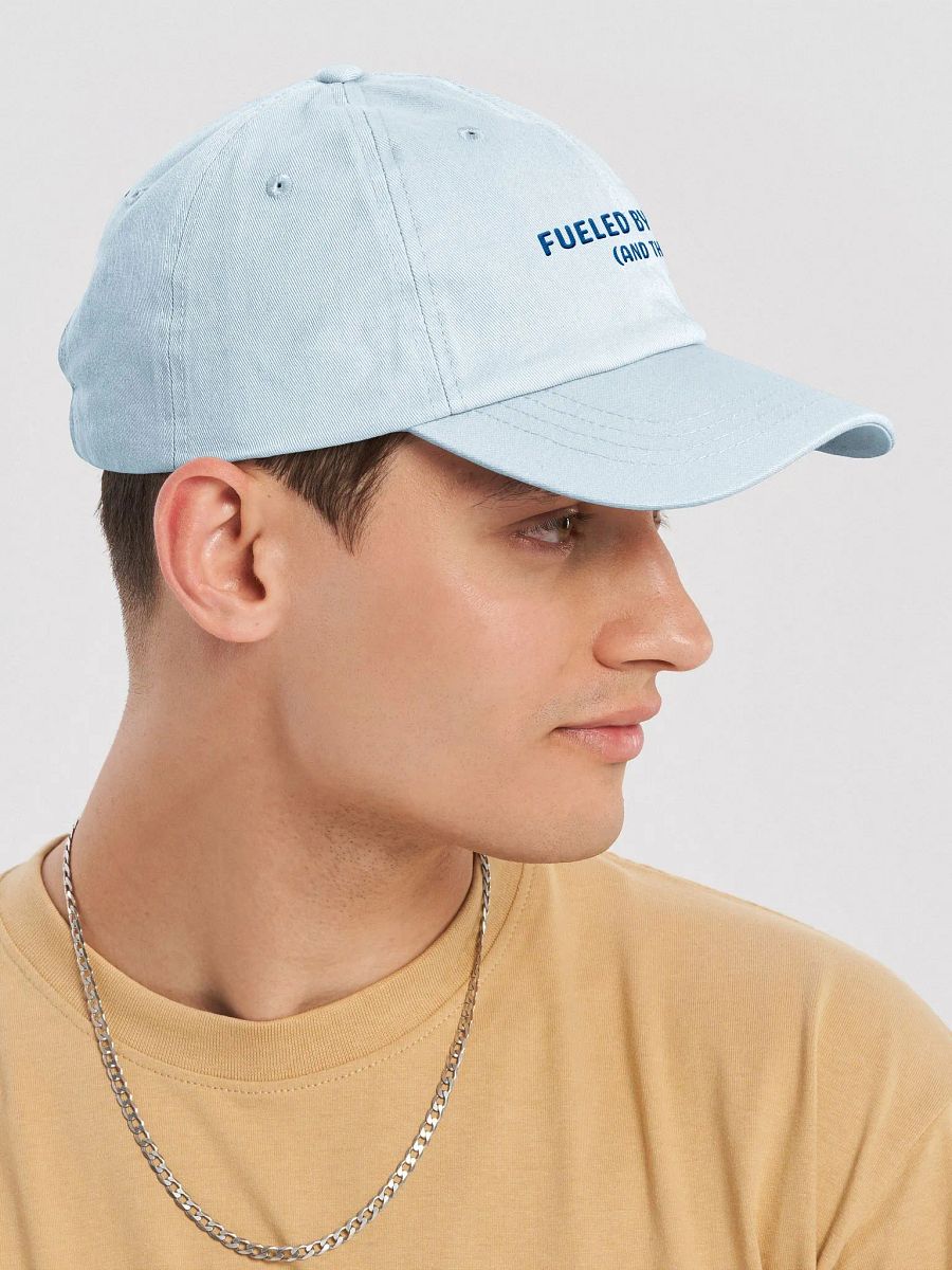FUELED BY SPITE (blue thread) embroidered pastel dad hat product image (6)