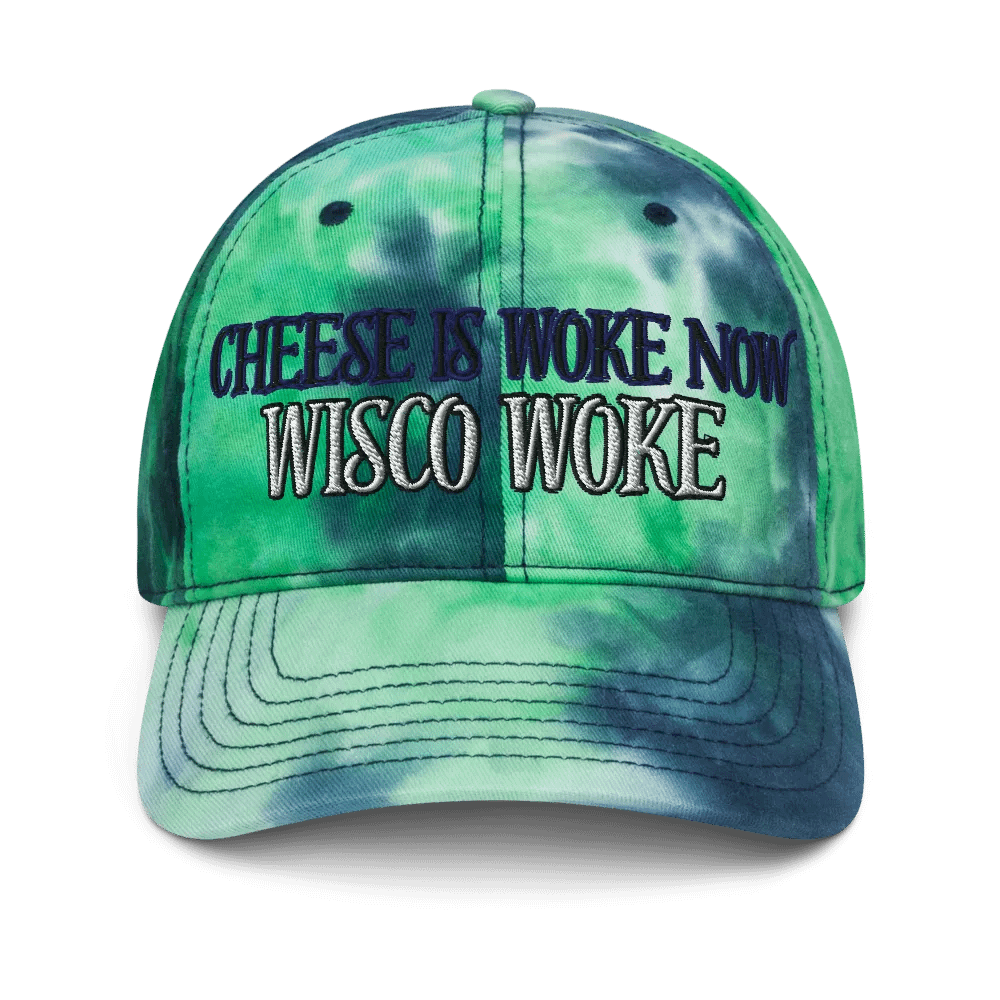 SC Win, Cheese is Woke Now (Words Only), Embroidered Tie-dye Cap product image (1)