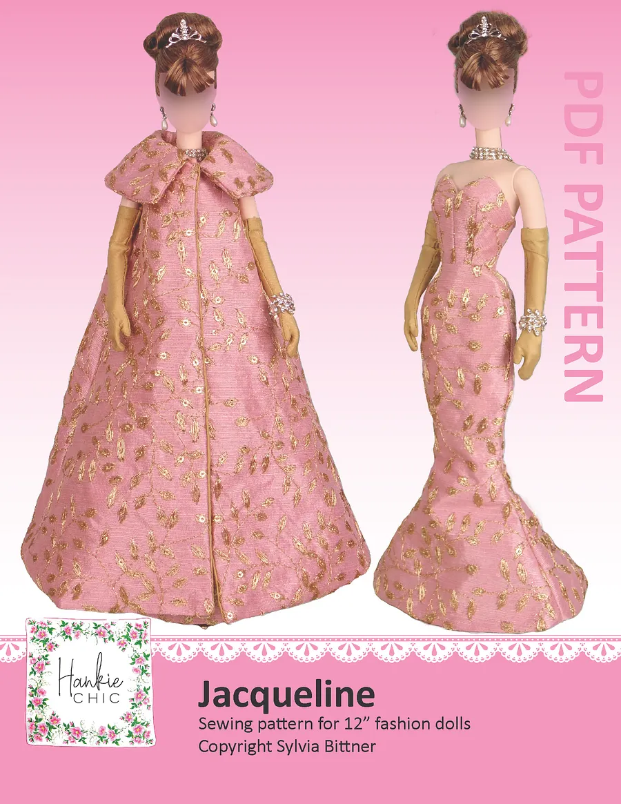 Jacqueline sewing pattern for 12" fashion dolls product image (1)