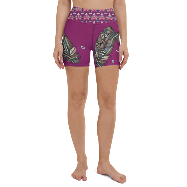 Zen Feather All-Over Yoga Shorts product image (2)