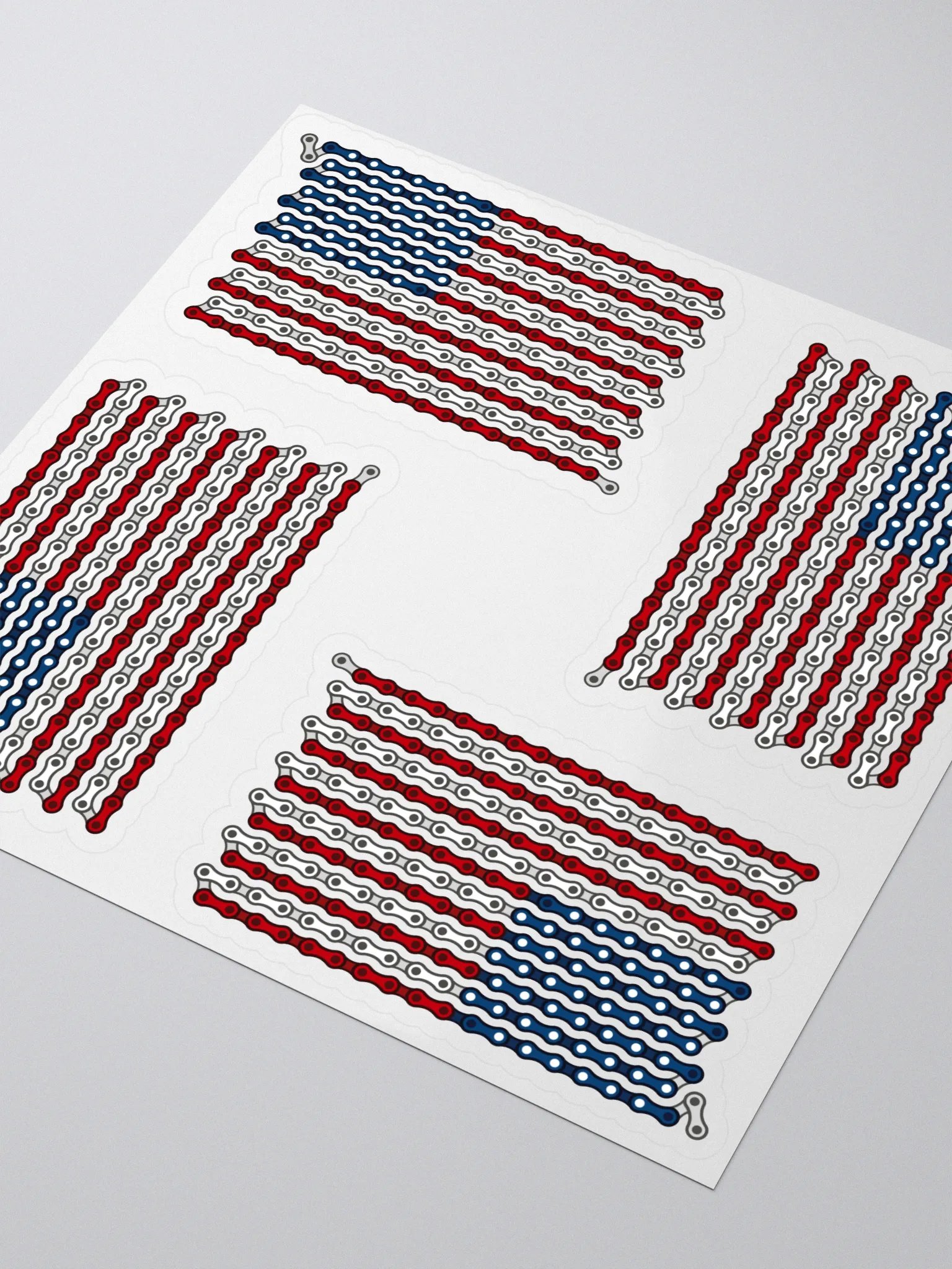 USA 50 States Bike Chain Flag Sticker 4 Pack product image (3)