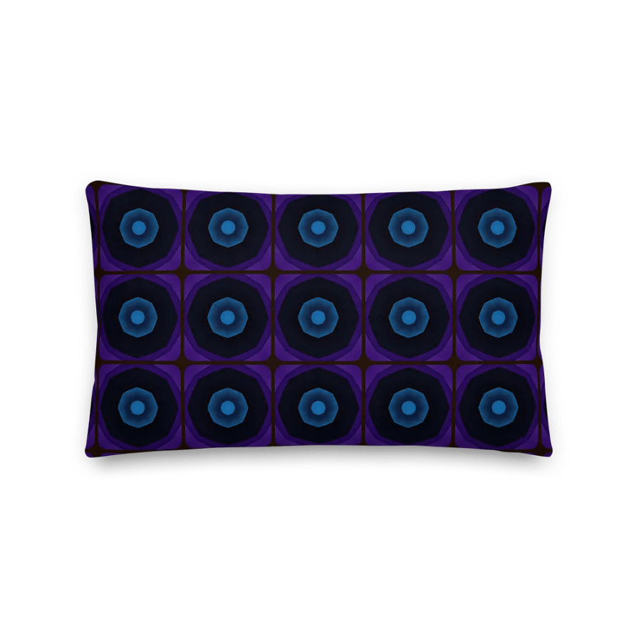 Purple & Blue Circular Pattern Premium Throw Pillow – Bold Geometric Design product image (2)