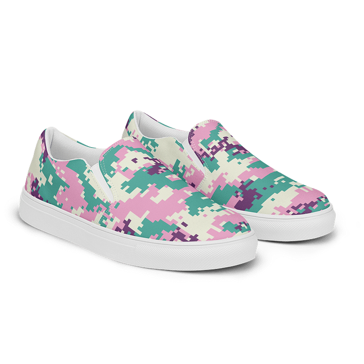 Pixelated Pink Camo Slip-Ons product image (2)