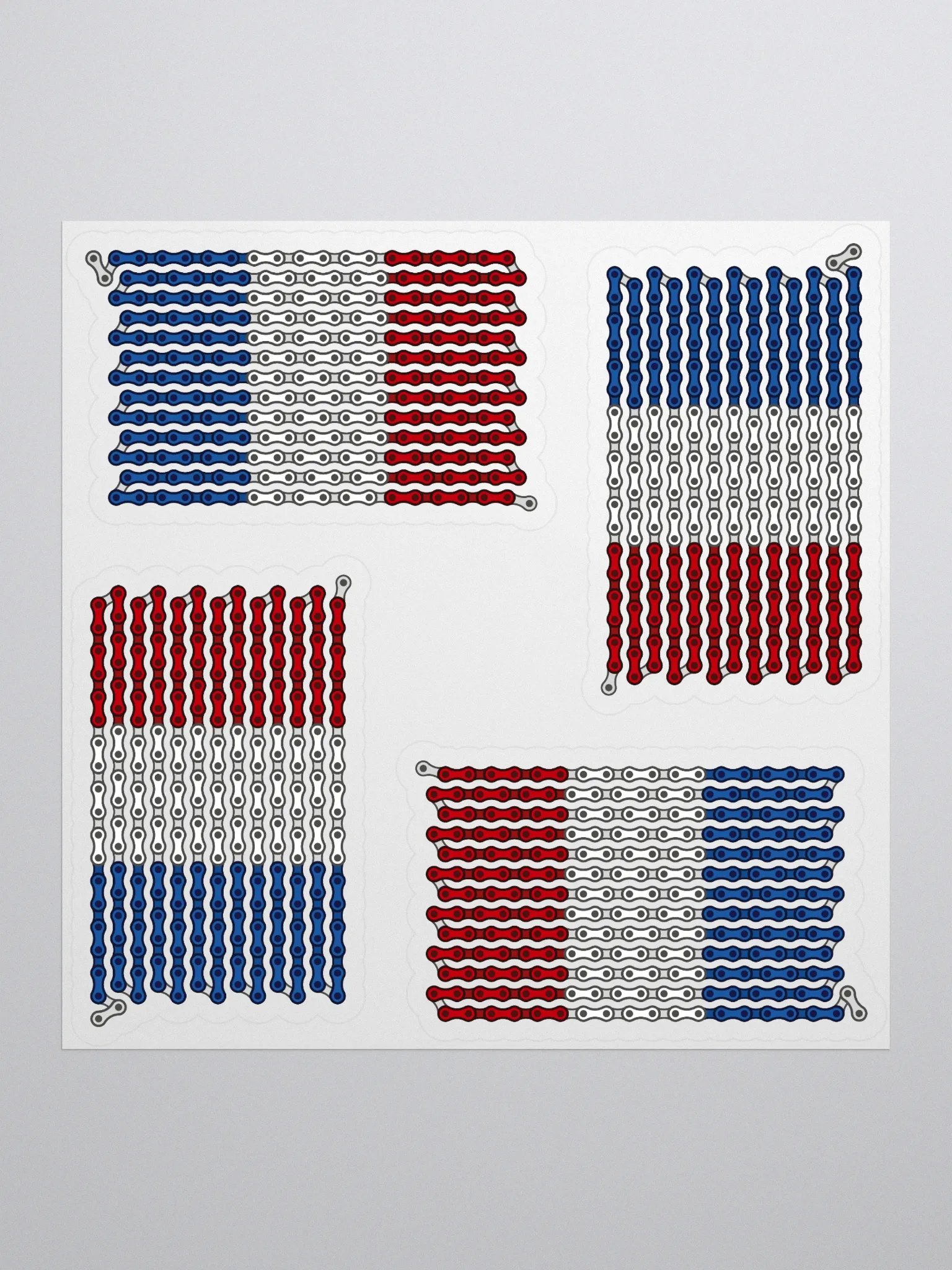 France Bike Chain Flag Sticker 4 Pack product image (1)
