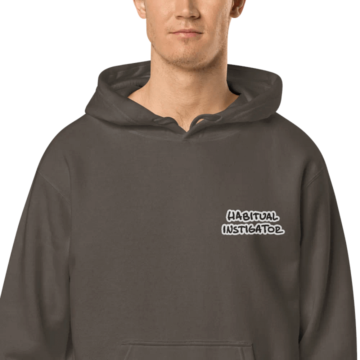 Habitual Instigator (L.C. bubble design) embroidered pigment hoodie product image (1)