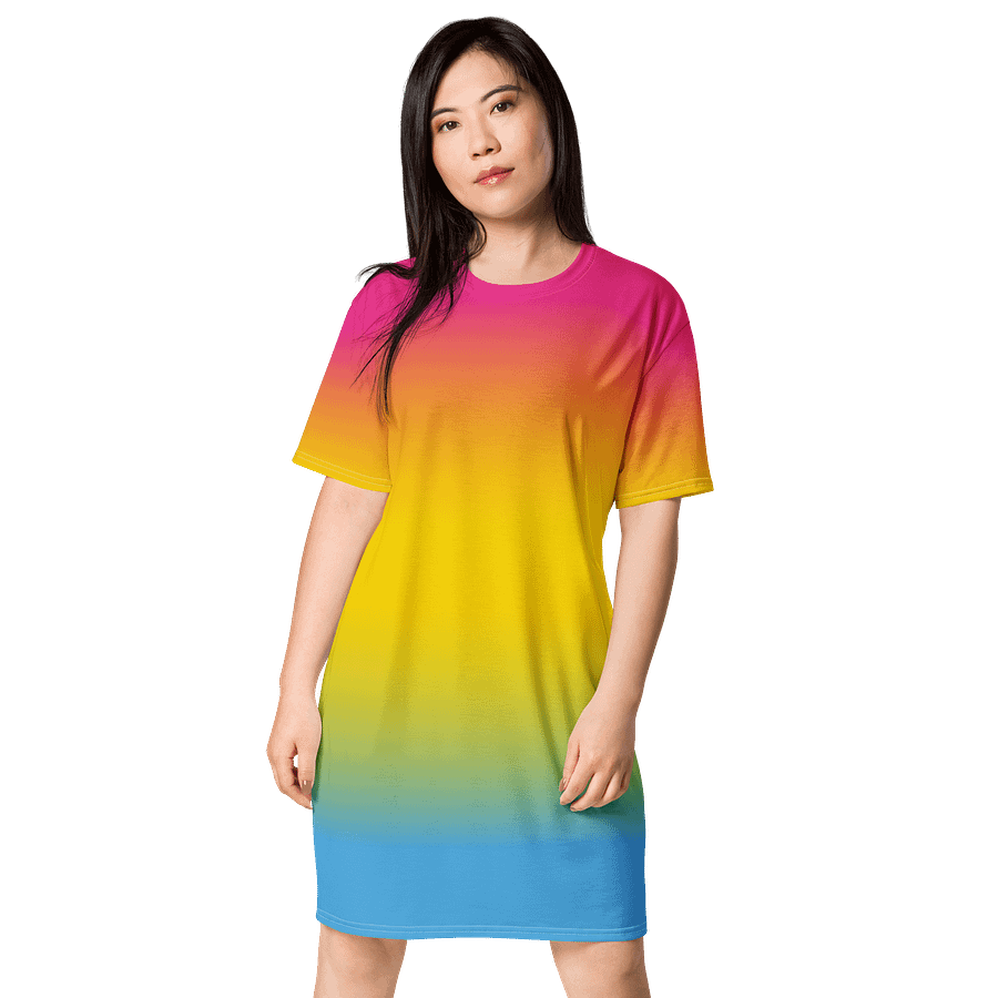 Pansexual Pride Gradient T-shirt Dress product image (1)