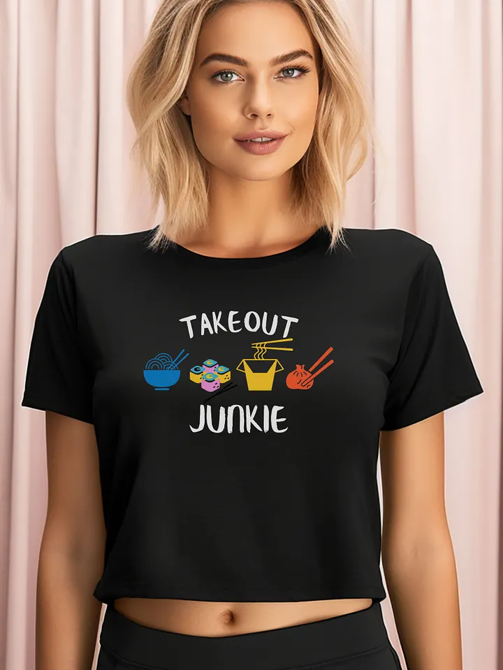 Takeout Junkie - Asian Food - Black - AS Colour Women's Premium Crop Top product image (1)