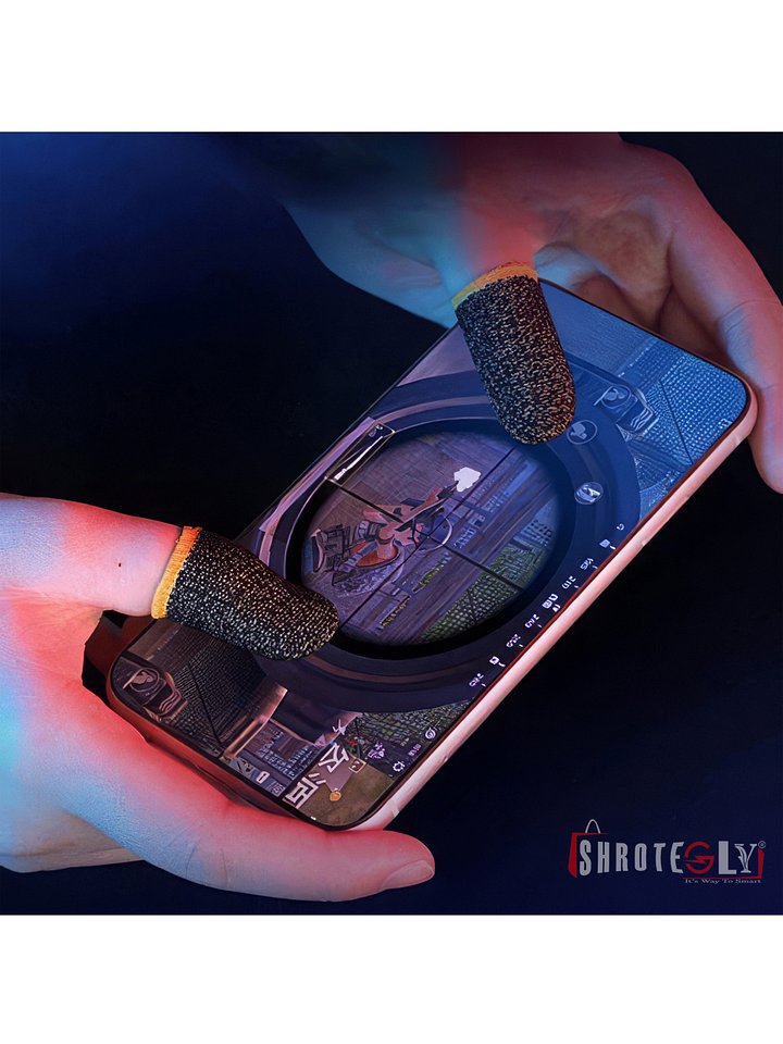 Finger Sleeves for Mobile Gaming ,PUBG, Free Fire Anti-Slip ( 4 CM Black ) Pack of 20 product image (2)