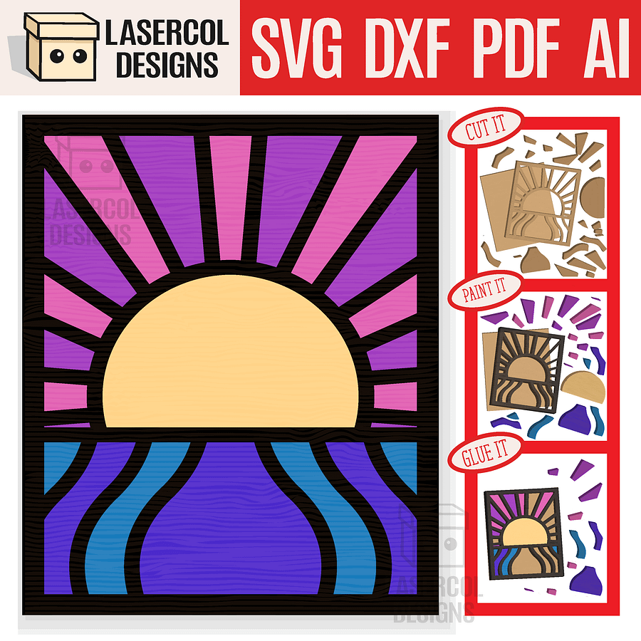 Sunset Wall Decor - Laser Cut Files product image (1)
