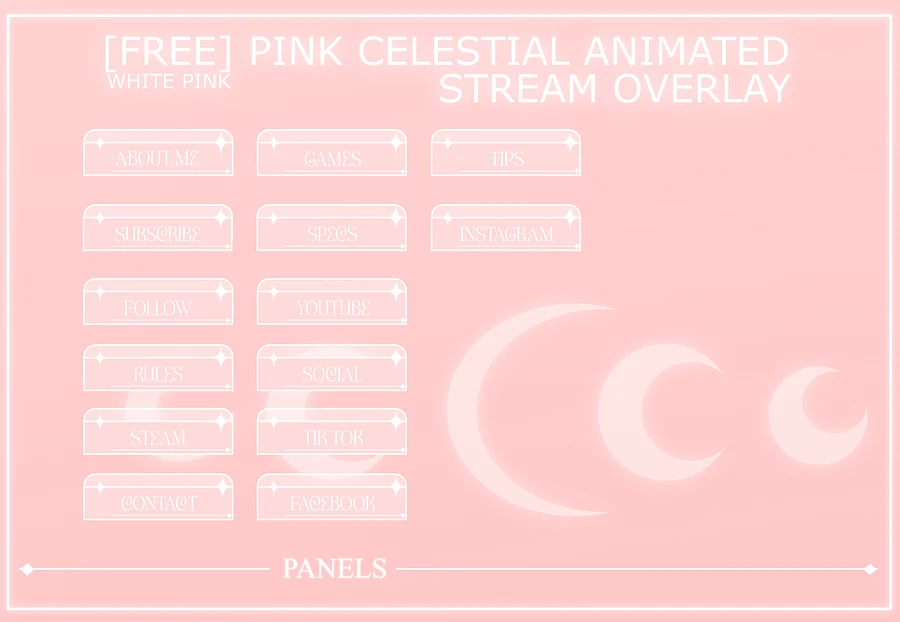 PINK CELESTIAL ANIMATED STREAM OVERLAY, PINK STREAM OVERLAY, ANIMATED OVERLAY, CUTE PINK OVERLAY, SHINNY MOON OVERLAY product image (5)