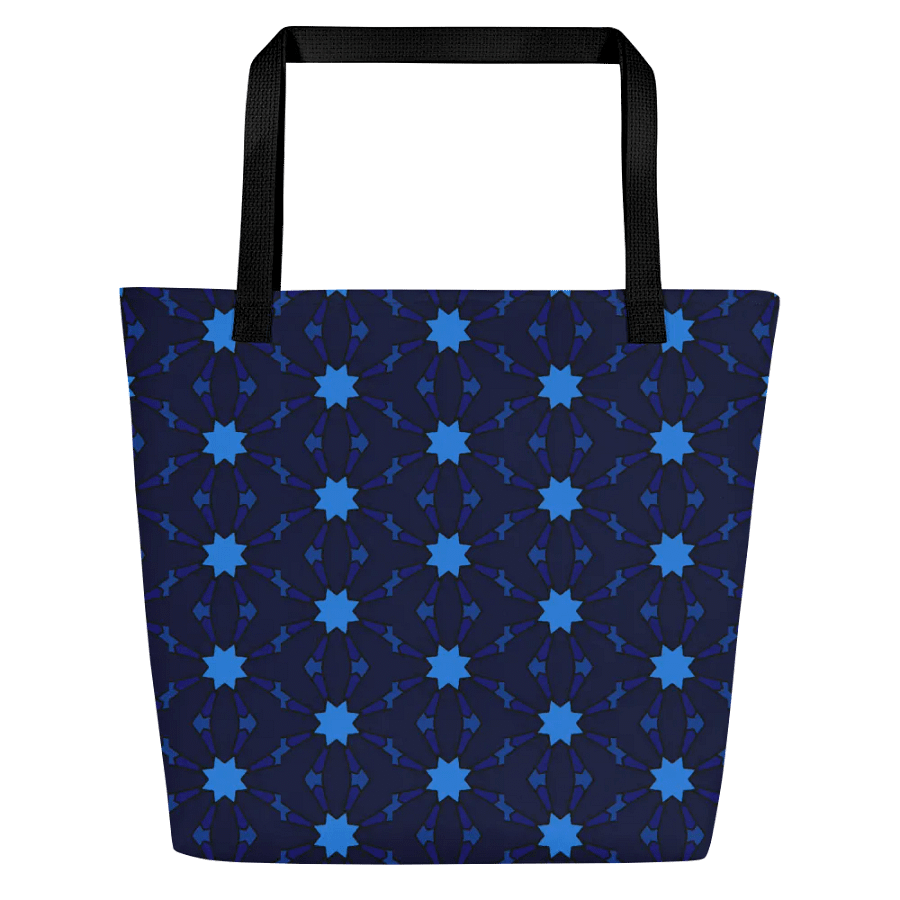Blues 1 Large Tote Bag with Interior Pocket in Design p4mOctagon_20250110_202421 product image (1)