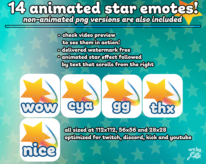 Animated Star Emotes - "The More You Know" product image (2)
