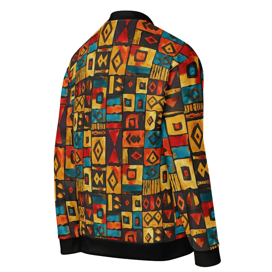 African Vibrant Geometric Splendor Bomber Jacket product image (5)