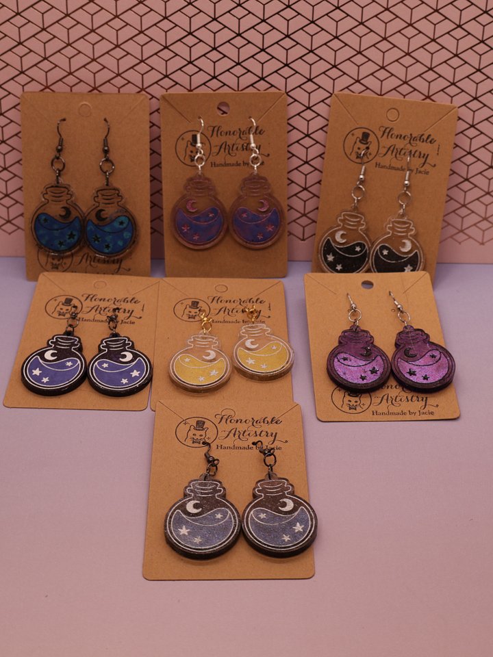 Celestial Potion Bottle Earrings product image (2)