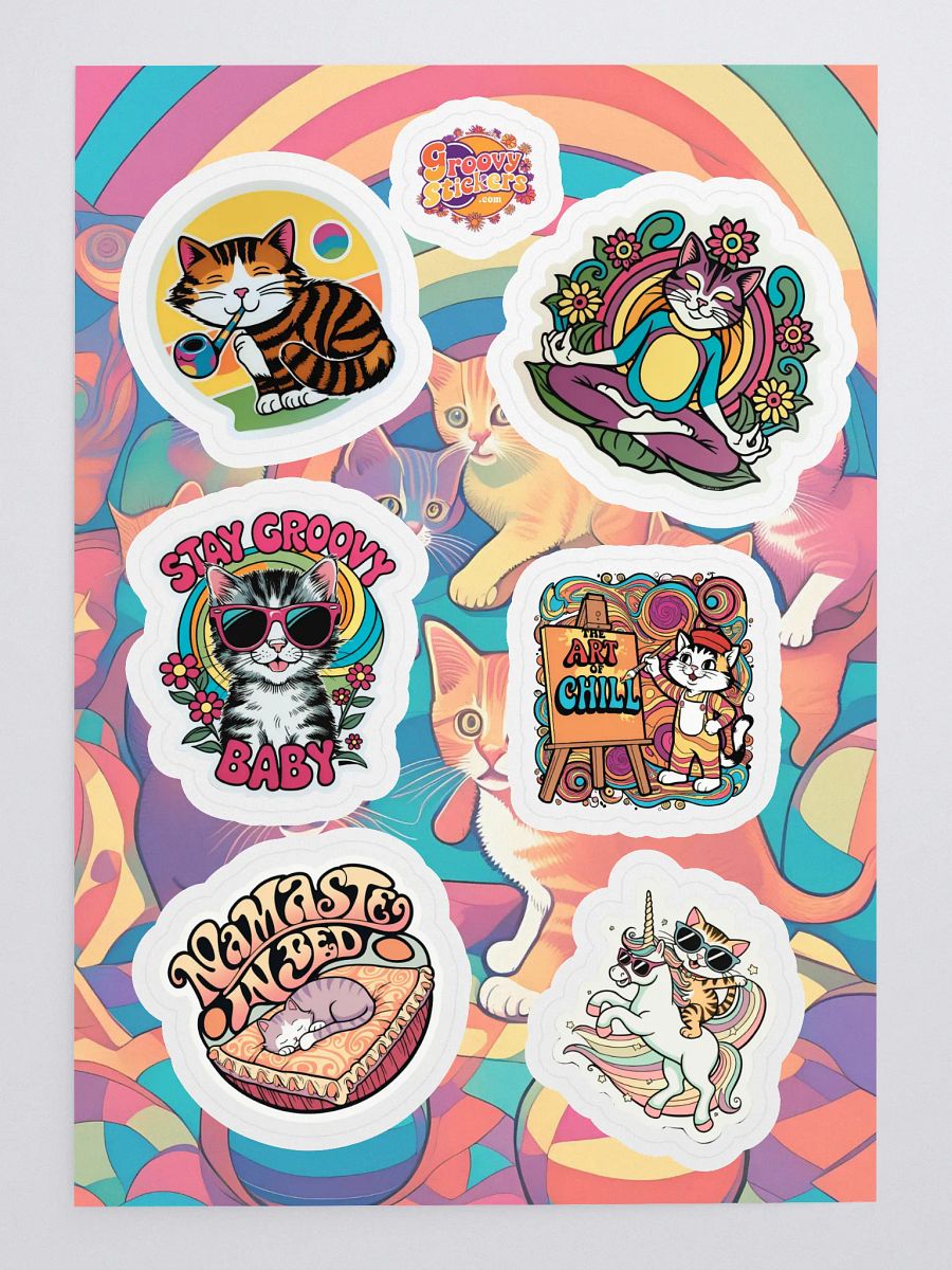 Psychedelic Kittens Kiss Cut Sticker Sheet product image (3)