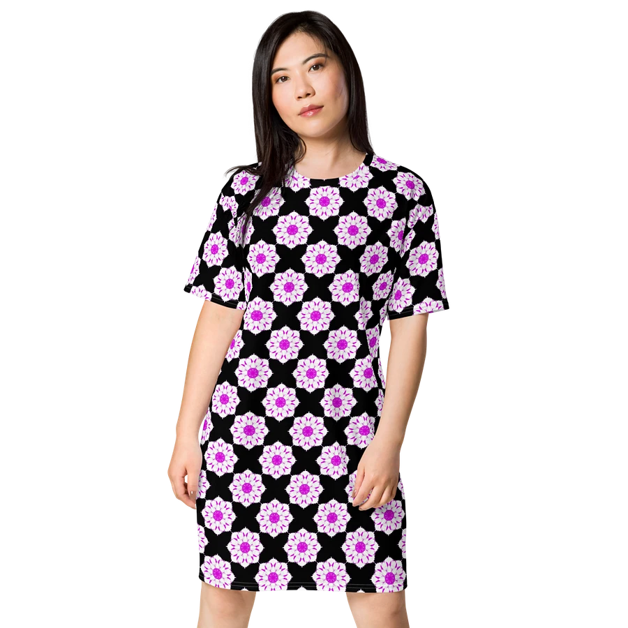 Abstract Repeating Pink Flowers T Shirt Dress product image (1)