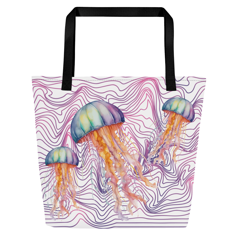 Colorful Jellyfish Tote Bag product image (6)